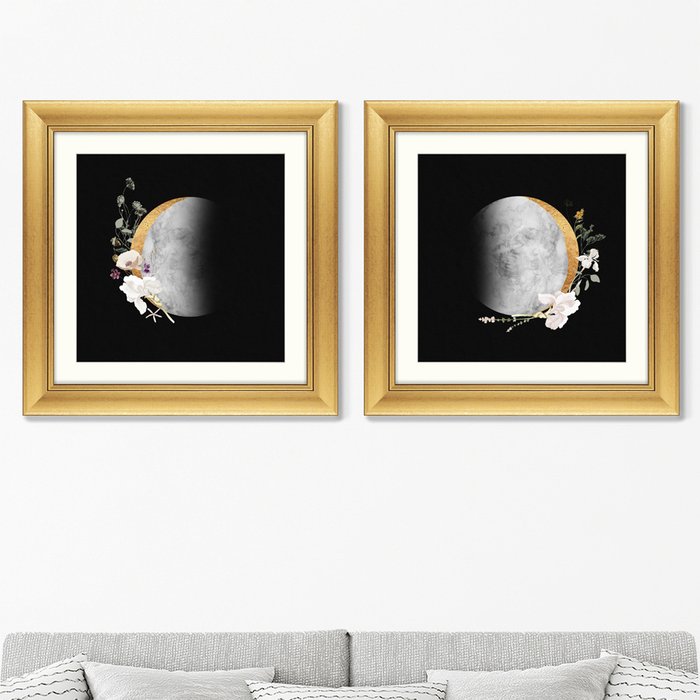 Набор из 2-х репродукций картин в раме Lunar composition, No3