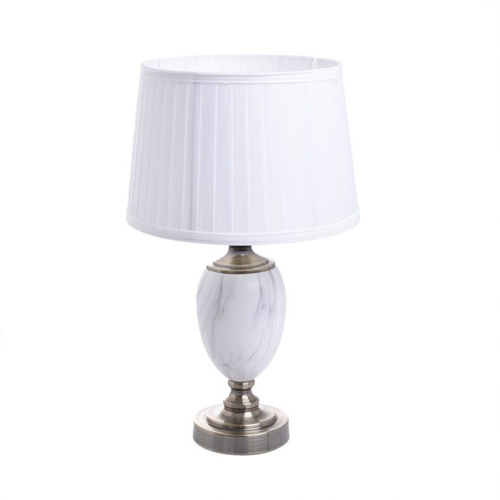 Настольная лампа с белым абажуром