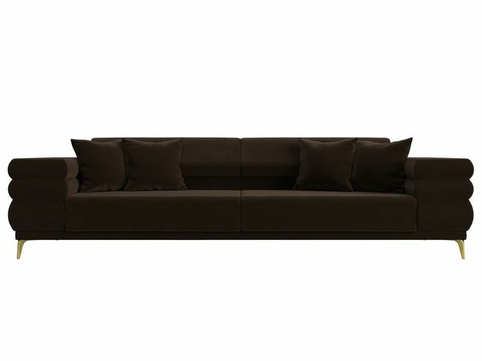 Прямой диван-кровать Лига 021 коричневого цвета  - купить Прямые диваны по цене 53999.0