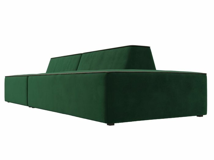Прямой модульный диван Монс Модерн зеленого цвета с коричневым кантом правый - лучшие Прямые диваны в INMYROOM