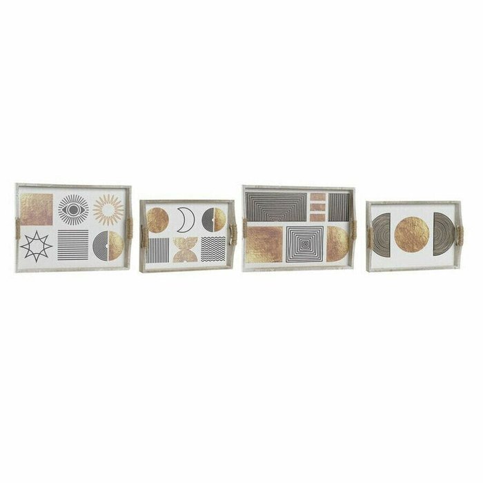 Набор подносов Корзина Белый Чёрный Позолоченный Деревянный MDF 40 x 30 x 6 cm (2 штук) (12 штук) Набор подносов Корзина Белый Чёрный Позолоченный Деревянный MDF 40 x 30 x 6 cm (2 штук) (12 штук)