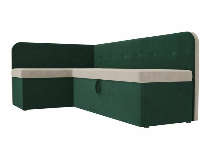 Угловой диван-кровать Форест зелено-бежевого цвета левый угол - лучшие Угловые диваны в INMYROOM
