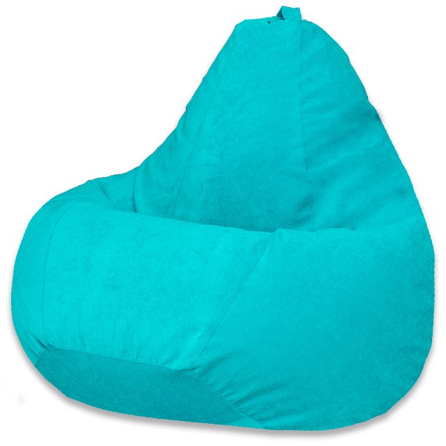 Кресло-мешок Груша L в обивке из микровельвета бирюзового цвета