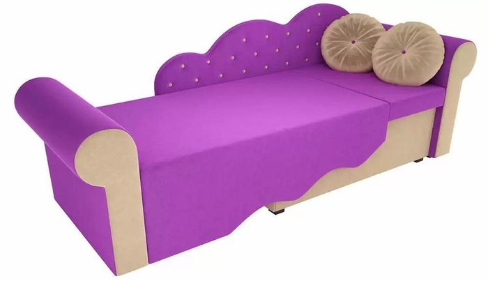 Диван-кровать Тедди бежево-фиолетового цвета  - лучшие Прямые диваны в INMYROOM