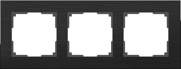 Рамка Aluminium на 3 поста из алюминия черного цвета