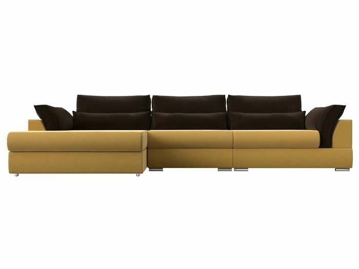 Угловой диван-кровать Пекин Long желто-коричневого цвета угол левый - купить Угловые диваны по цене 109999.0
