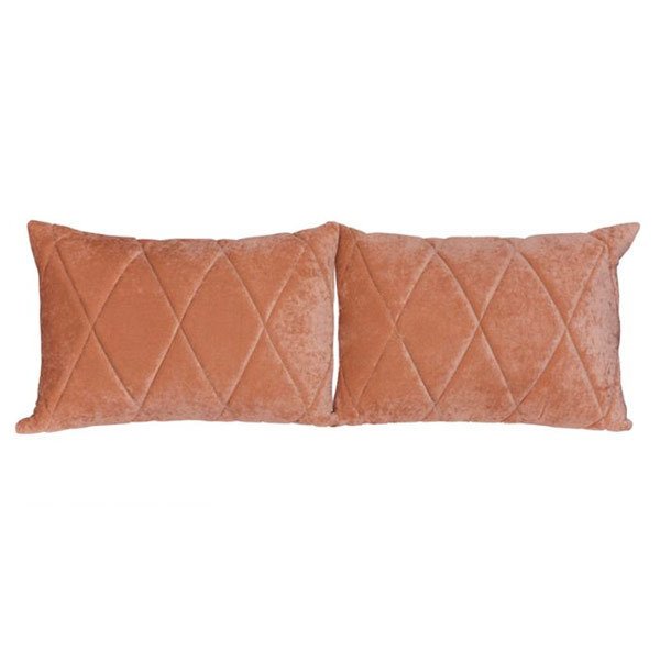 Комплект подушек к дивану Роуз из велюра оранжевого цвета