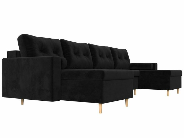 Угловой диван-кровать Белфаст черного цвета (тик-так)  - лучшие Угловые диваны в INMYROOM