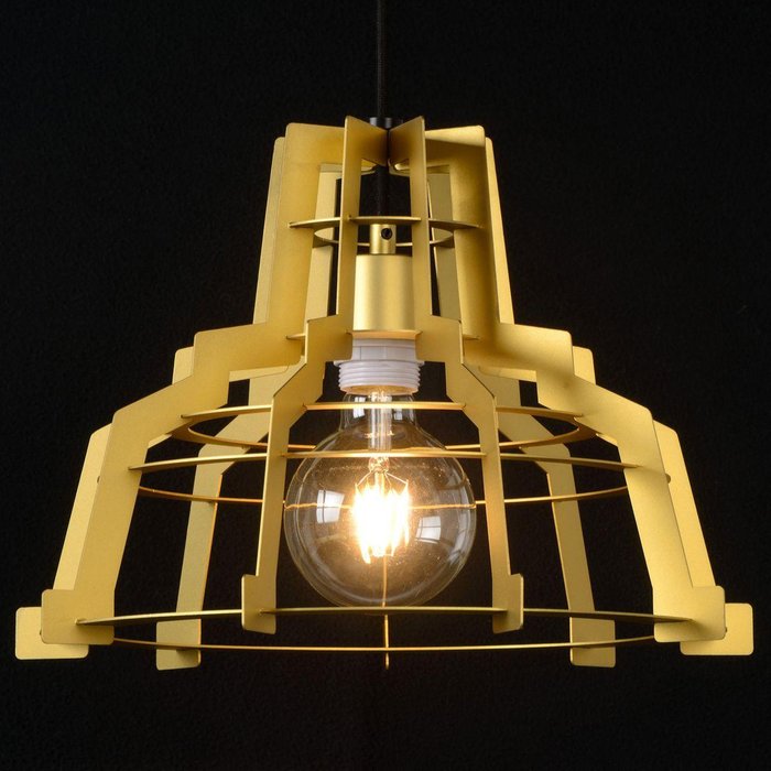 Подвесной светильник Lucide Slivo с плафоном золотого цвета  - лучшие Подвесные светильники в INMYROOM