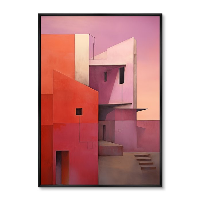 Репродукция картины Buildings, after sunset, No 1, 2024г.