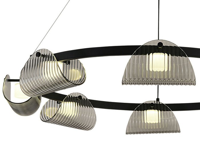 Люстра Каспи черный d95 h150 Led 8*6W (4000K) - купить Подвесные люстры по цене 35920