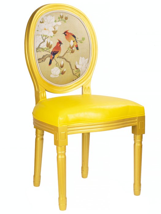 Стул Птички на ветке желтого цвета - купить Обеденные стулья по цене 19176.0