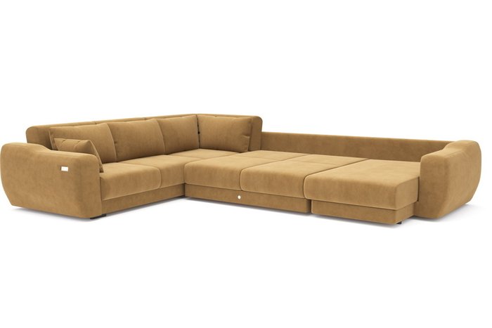 Модульный угловой диван-кровать бежевого цвета - лучшие Угловые диваны в INMYROOM