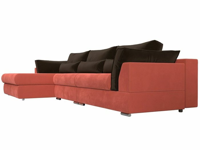 Угловой диван-кровать Пекин Long кораллово-коричневого цвета угол левый - лучшие Угловые диваны в INMYROOM