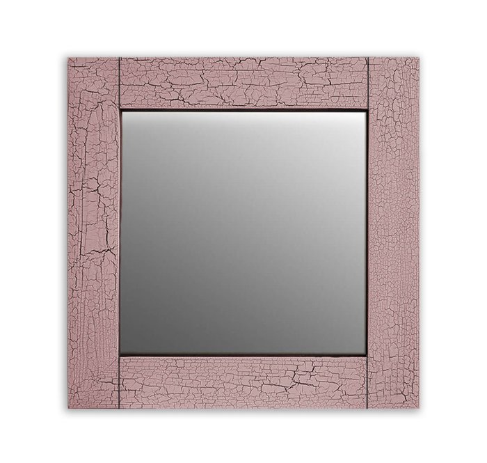 Настенное зеркало Кракелюр 50х65 розового цвета - купить Настенные зеркала по цене 13190.0