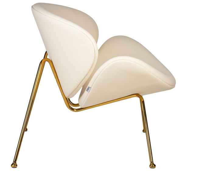 Кресло дизайнерское Emily белого цвета на золотых ножках - лучшие Интерьерные кресла в INMYROOM