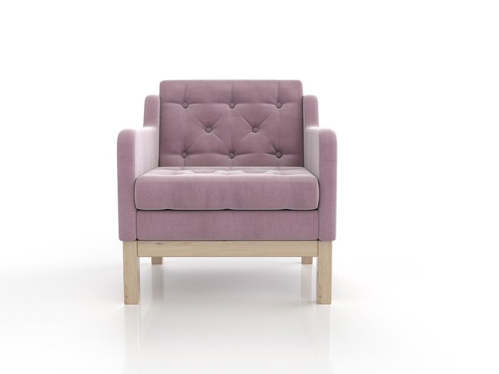 Кресло Айверс из массива сосны с обивкой розовый шенилл - лучшие Интерьерные кресла в INMYROOM