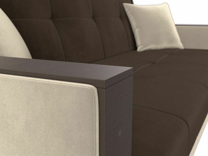 Прямой диван-кровать Валенсия коричнево-бежевого цвета - лучшие Прямые диваны в INMYROOM