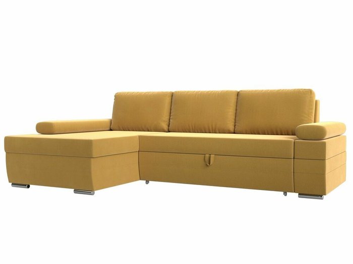 Угловой диван-кровать Канкун желтого цвета левый угол