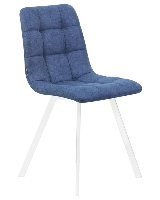 Стул обеденный Alex синего цвета с белыми ножками - купить Обеденные стулья по цене 4990.0