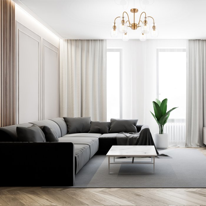 Люстра на штанге Gloss 1141/6PL Clear (стекло, цвет прозрачный) - купить Подвесные люстры по цене 24250.0 Люстра на штанге Gloss 1141/6PL Clear (стекло, цвет прозрачный) - купить Подвесные люстры по цене 24250.0