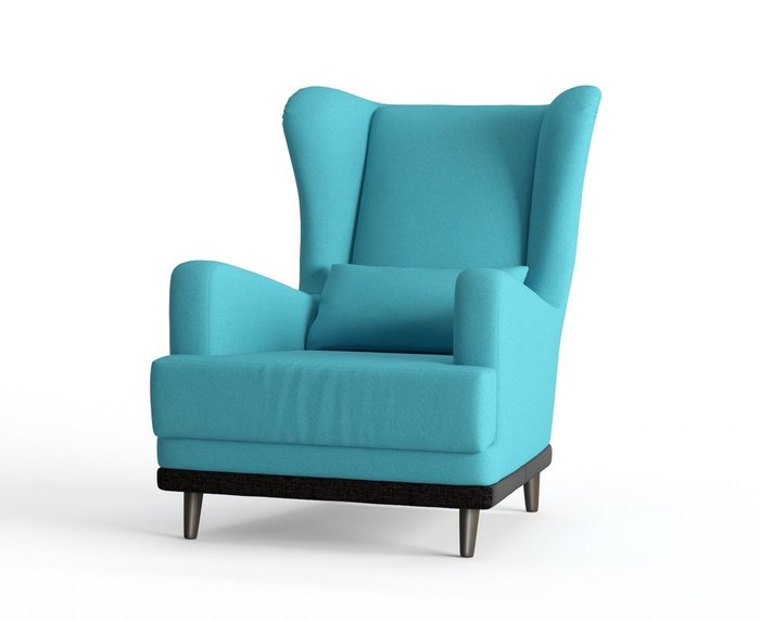 Кресло Грэмми в обивке из велюра голубого цвета