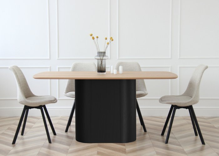 Обеденный стол Type 160 черно-бежевого цвета - лучшие Обеденные столы в INMYROOM