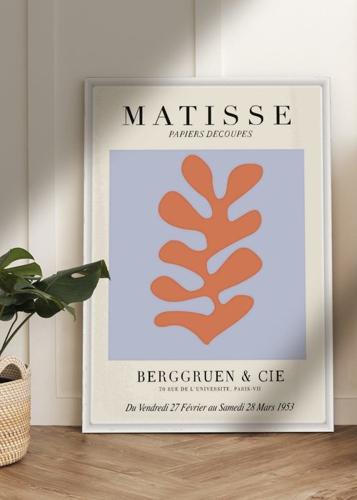 Постер Matisse Papiers Decoupes Coral 70х100 в раме белого цвета - купить Принты по цене 12100.0