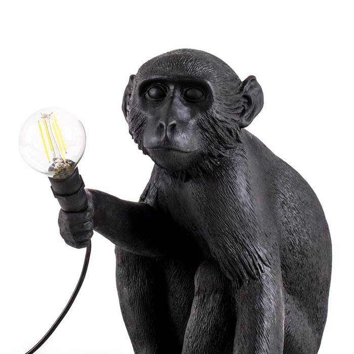 Настольная лампа SelettI The Monkey Lamp Black Sitting Version  - лучшие Настольные лампы в INMYROOM