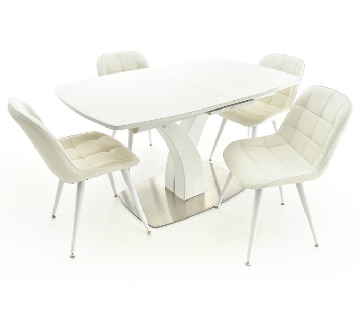 Обеденный стол раскладной Нотр-Дам белого цвета  - лучшие Обеденные столы в INMYROOM