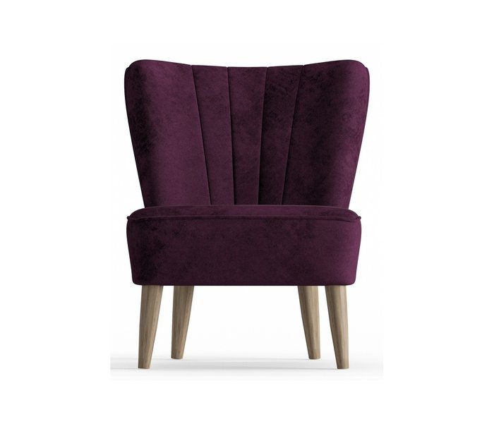 Кресло Пальмира в обивке из велюра фиолетового цвета - купить Интерьерные кресла по цене 16490.0