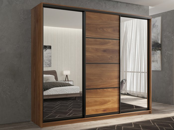 Шкаф-купе Кааппи-3 240 М цвета Кастелло бренди - купить Шкафы-купе по цене 49170.0 Шкаф-купе Кааппи-3 240 М цвета Кастелло бренди - купить Шкафы-купе по цене 49170.0