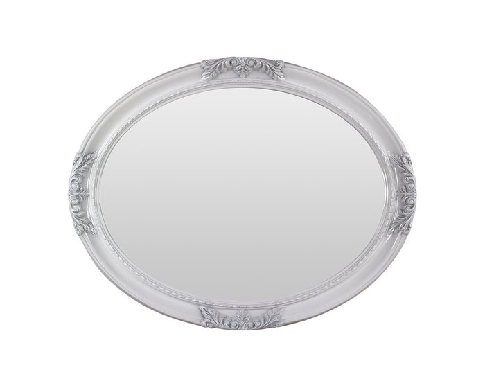 Зеркало настенное овальное Роза серо-белого цвета - купить Настенные зеркала по цене 12760.0