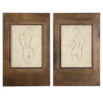 Сет из двух картин "Bronze Figures"