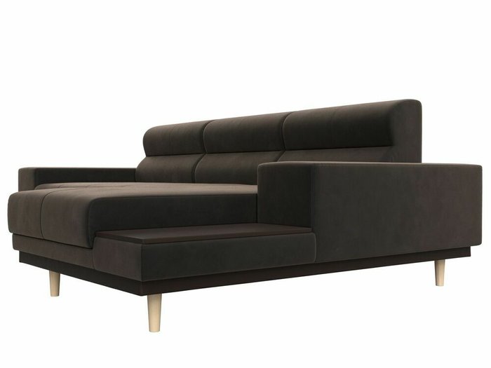 Угловой диван-кровать Леонардо коричневого цвета правый угол - лучшие Угловые диваны в INMYROOM