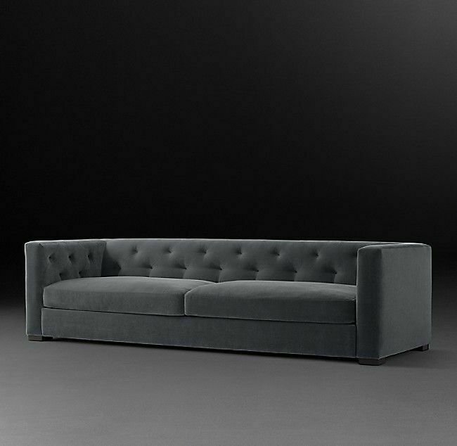 Диван Modena Tufted Shelter серого цвета - лучшие Прямые диваны в INMYROOM