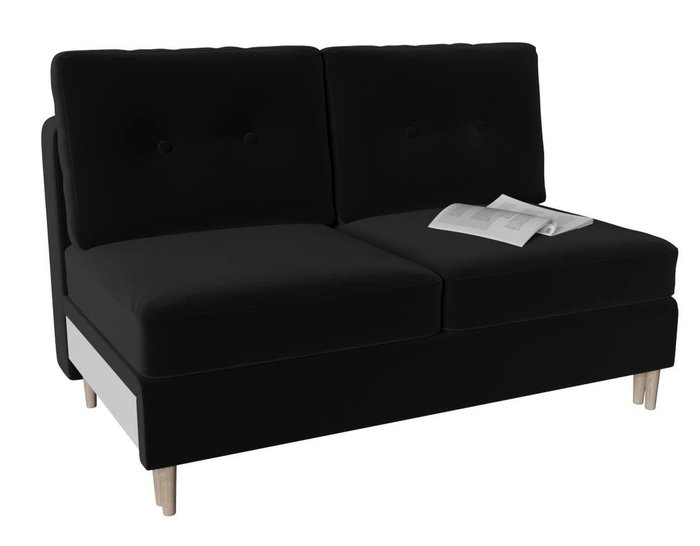 Модуль диван-кровать двухместный Белфаст черного цвета