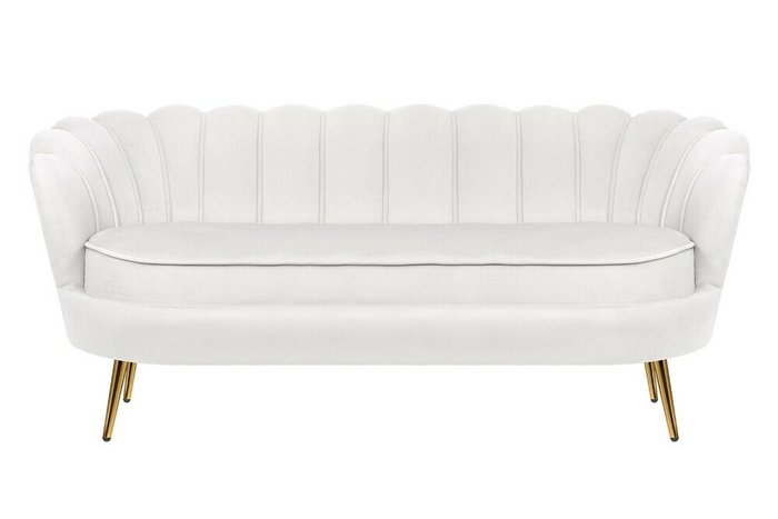Диван с обивкой из велюра Pearl Triple светло-бежевого цвета - купить Прямые диваны по цене 56000.0