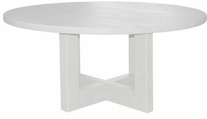 Обеденный стол из массива сосны круглый Торонто в белом цвете - купить Обеденные столы по цене 37700.0