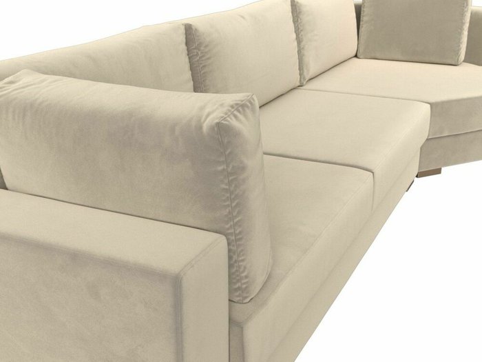 Угловой диван-кровать Лига 026 бежевого цвета правый угол - лучшие Угловые диваны в INMYROOM