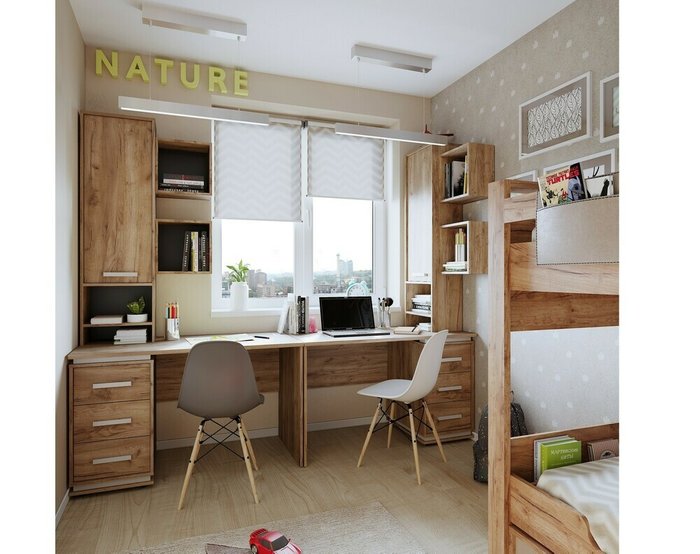 Шкаф-надстройка Nature коричневого цвета - лучшие Письменные столы в INMYROOM