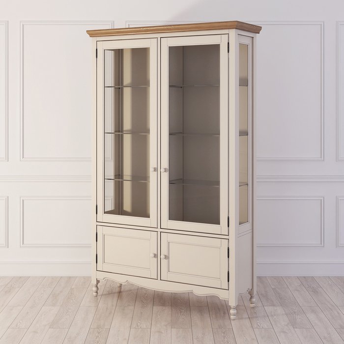Шкаф-витрина Leblanc бежевого цвета - купить Шкафы витринные по цене 161700.0