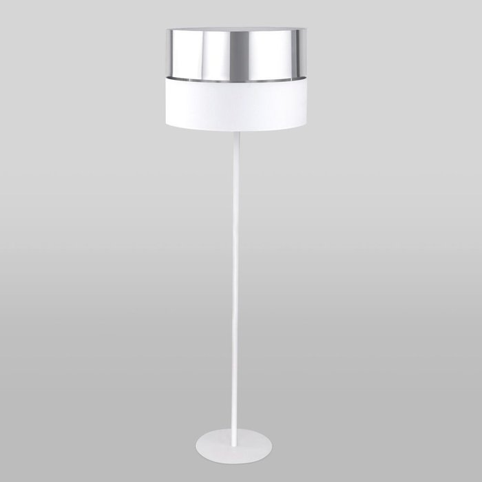 Напольный светильник Hilton Silver бело-серебряного цвета