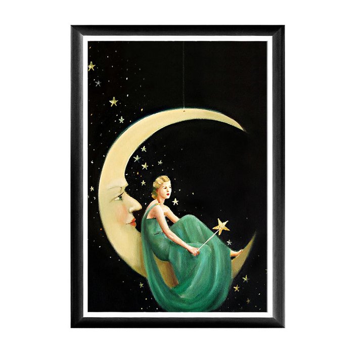 Арт-постер Фиби на луне