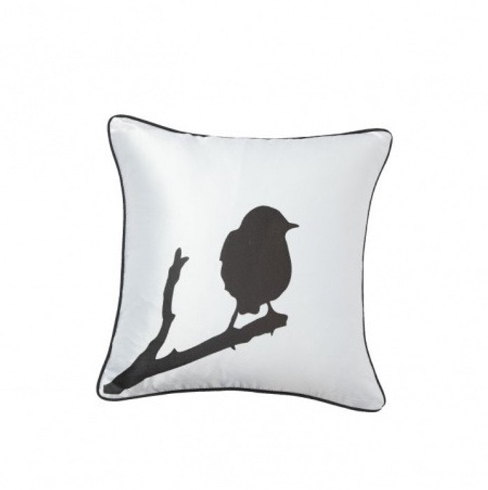 Подушка с принтом Lone Bird White