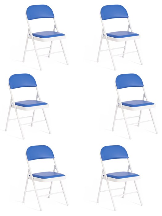 Набор из шести стульев Folder сине-белого цвета