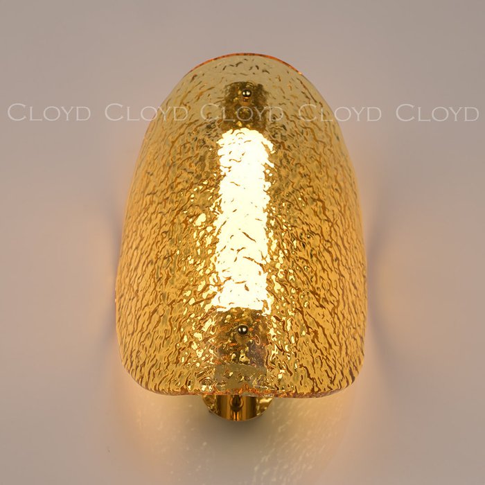 Бра Cloyd CARUDO W1 / золото - янтарн. стекло - лучшие Бра и настенные светильники в INMYROOM Бра Cloyd CARUDO W1 / золото - янтарн. стекло - лучшие Бра и настенные светильники в INMYROOM