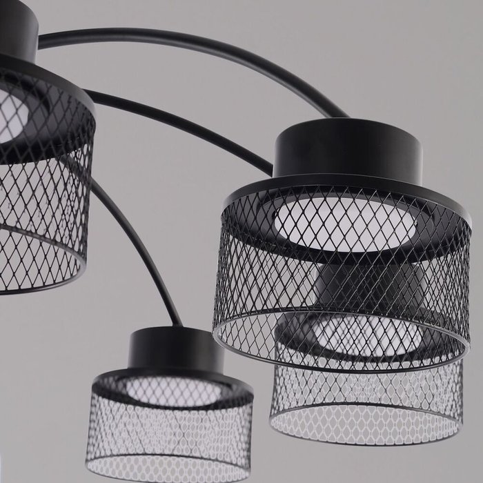 Люстра на штанге 68010-0.3-08 BK (металл, цвет черный) - лучшие Подвесные люстры в INMYROOM