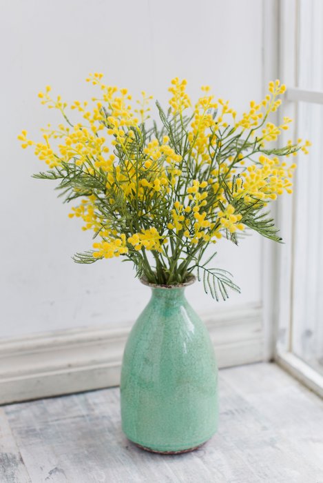 Композиция из искусственных цветов - Мимоза в вазе - лучшие Декоративные цветы в INMYROOM