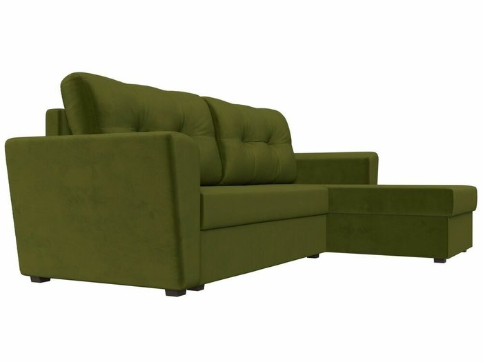 Угловой диван-кровать Амстердам лайт зеленого цвета правый угол - лучшие Угловые диваны в INMYROOM